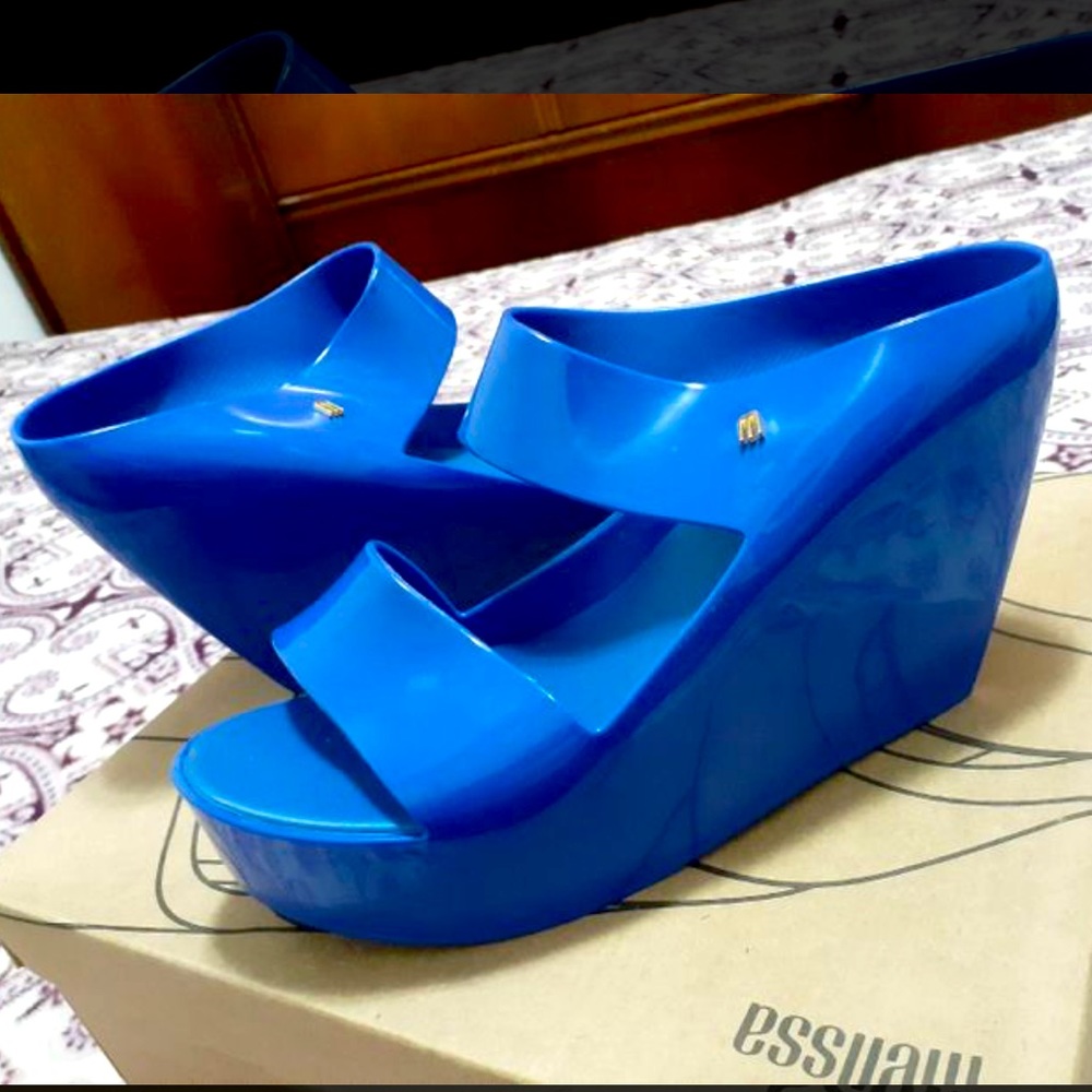 Melissa Creative Wedge Sandal New in Blue